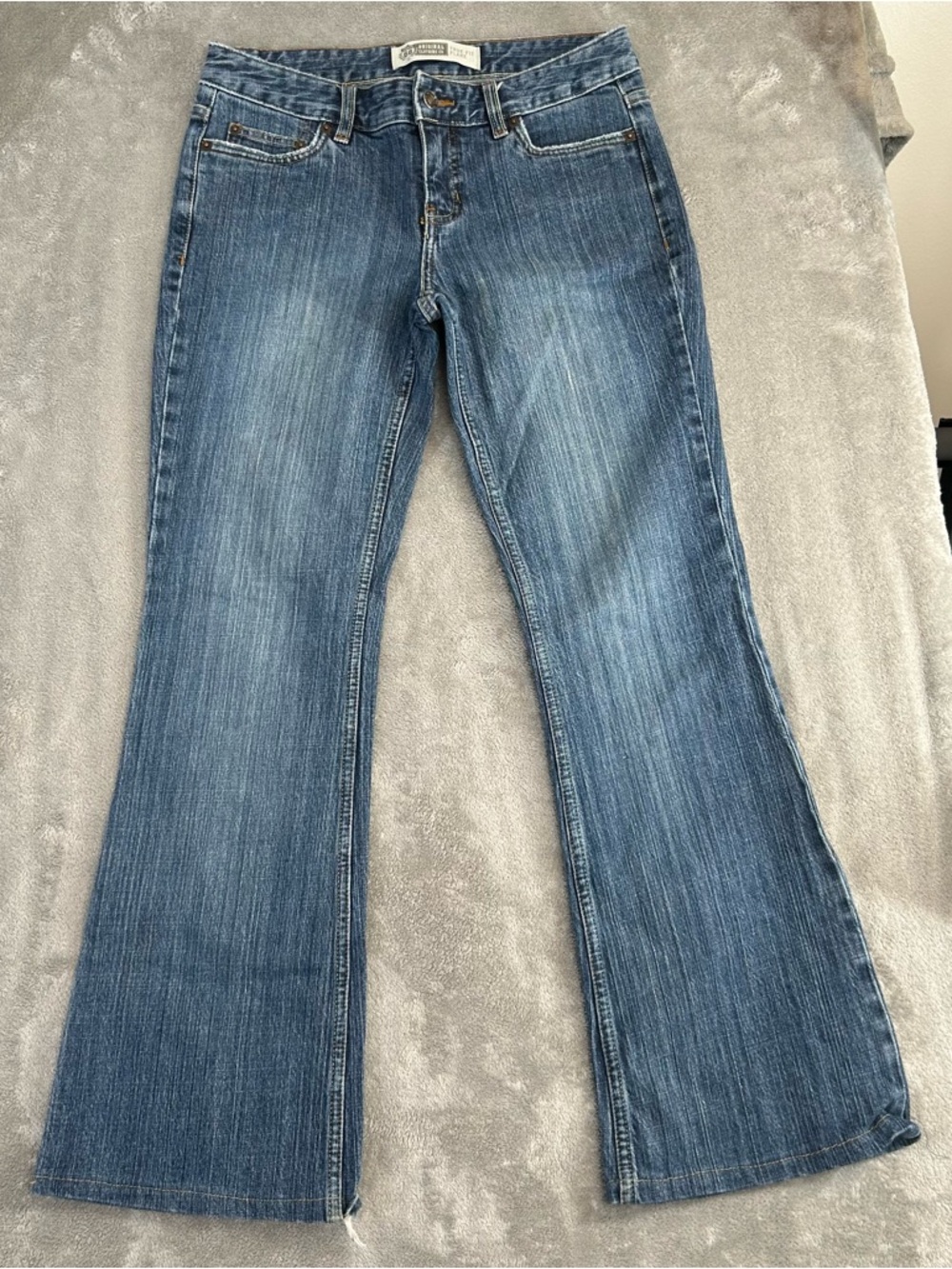Route 66 True Fit Flare denim Women’s distressed Blue jeans Wide Legs Size 4A